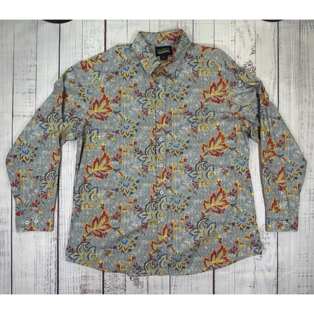 Cremieux Shirt Mens Size XL Multi Paisley Cotton Long Sleeve Collar‎ Button Down
